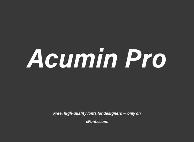 Acumin Pro Font