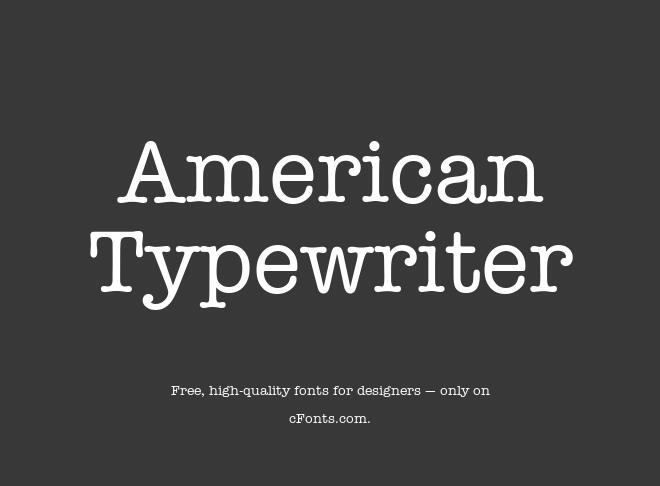 American Typewriter Font