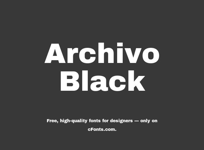 Archivo Black Font