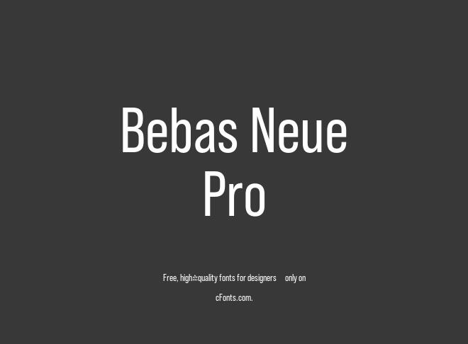 Bebas Neue Pro Font