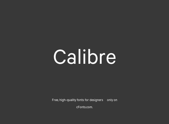 Calibre Font Family