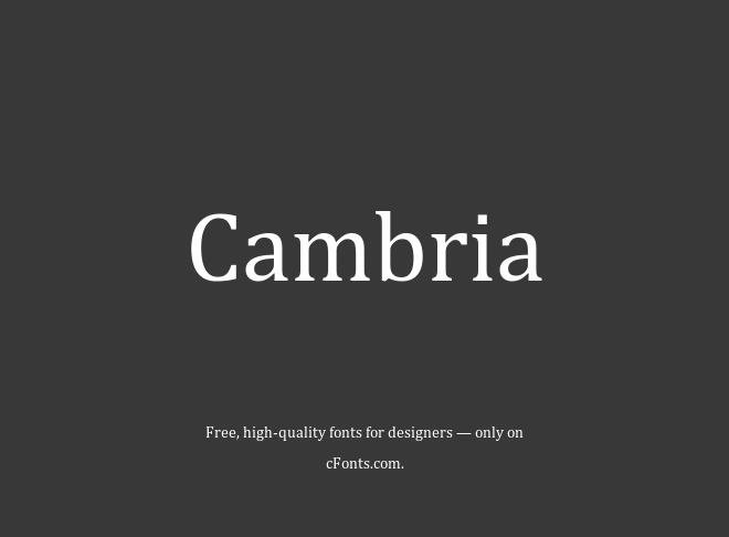 Cambria Font