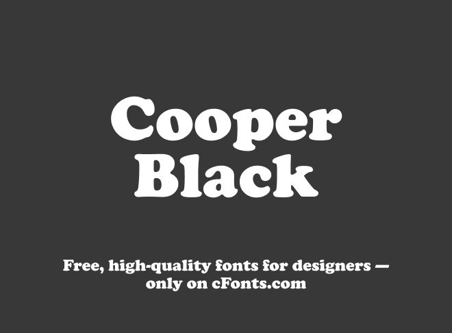 Cooper Black Font