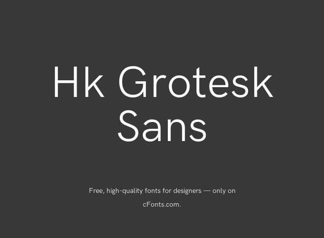 Hk Grotesk Sans Font Family