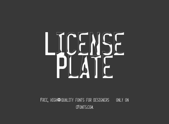 License Plate Font