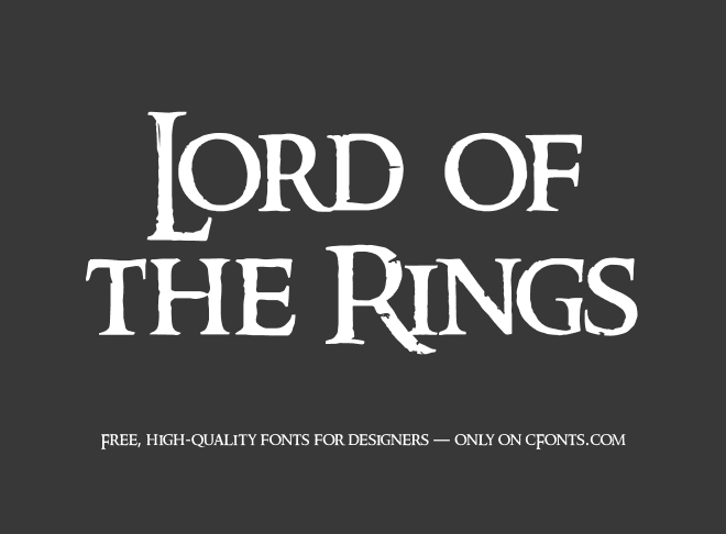 Lord of the Rings Font