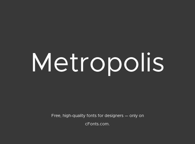 Metropolis Font