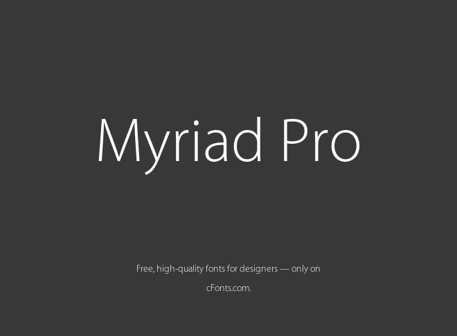 Myriad Pro Font