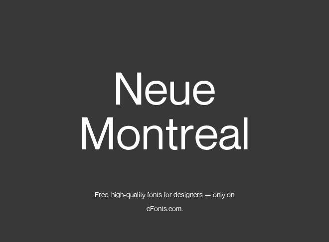 Neue Montreal Font