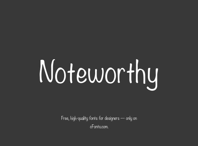 Noteworthy Font