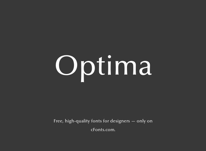 Optima Font