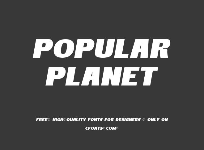 Popular Planet Font