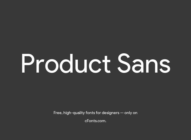 Product Sans Font
