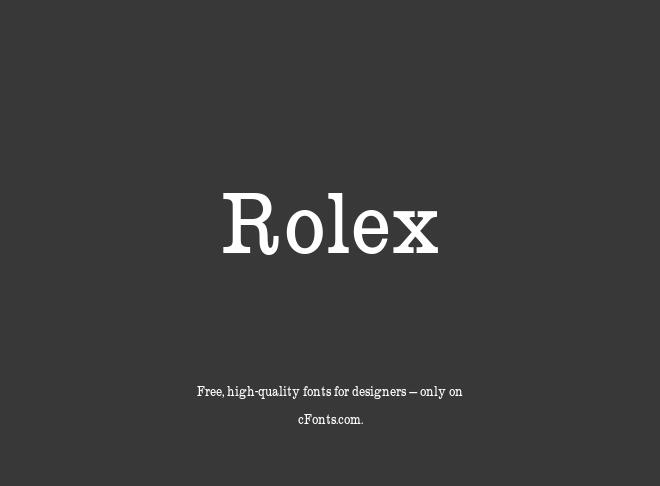 Rolex Font