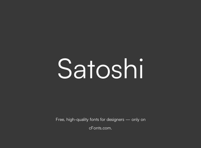 Satoshi Font