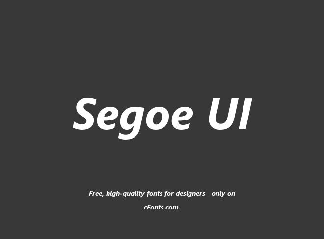 Segoe UI Font