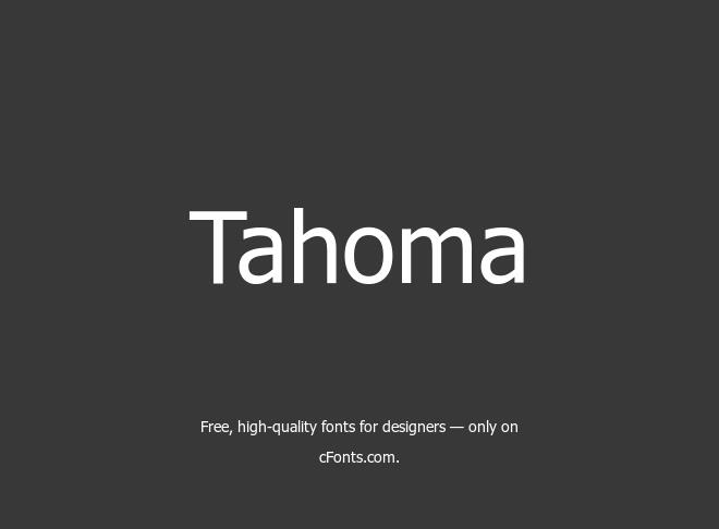 Tahoma Font