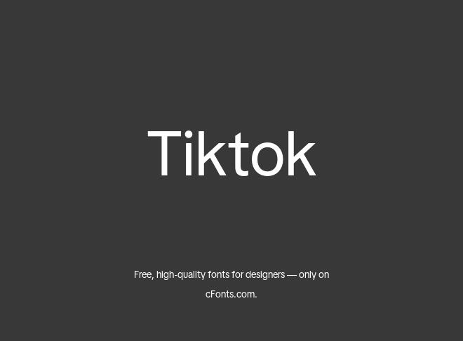 Tiktok Font