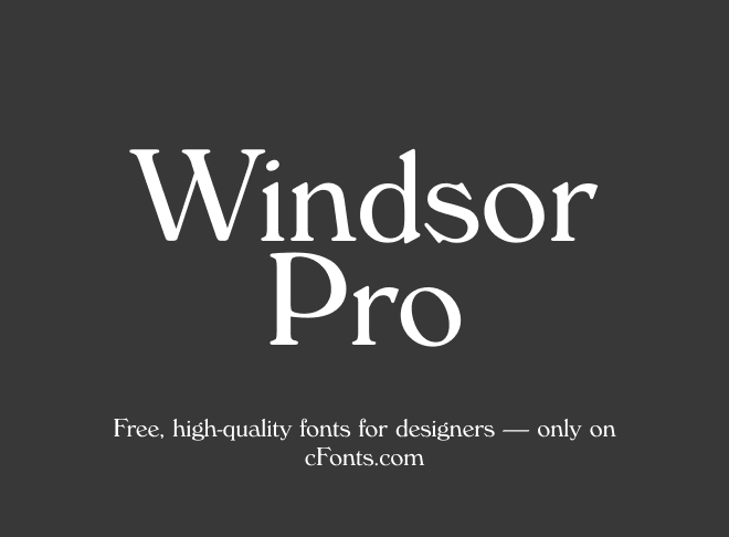 Windsor Pro Font